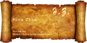 Hirs Zita névjegykártya