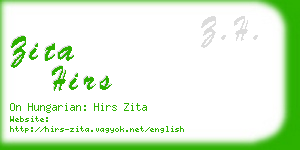 zita hirs business card